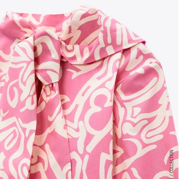 ZARA BNWT Printed Tied Top - Picture 3 of 5